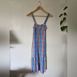 LOFT XSmall Pink Blue Maxi Sleeveless Flowy Summer Femine Dress